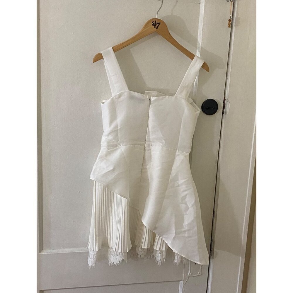 HA Boutique Women's White Asymetrical Cocktail Mini Dress - Medium - Picture 4 of 14